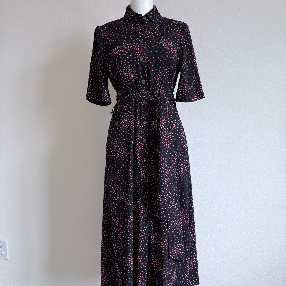Kate Spade - Elegant Black and Pink Dot Dress